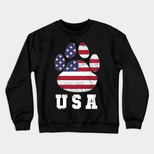 Dog paw print American flag USA tshirt Crewneck Sweatshirt